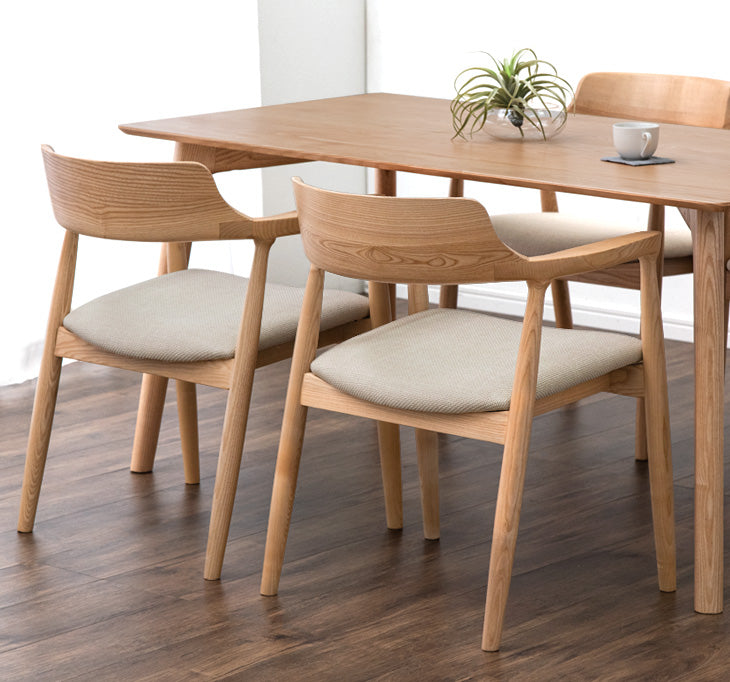 2脚セット］天然木 アッシュ ダイニングチェア 完成品 リビングチェア