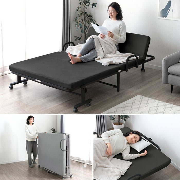 シングル] 高反発 マットレス付き 折りたたみベッド 洗える カバー