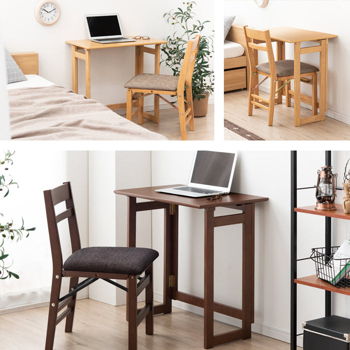 折り畳みデスク チェア セット 木製 完成品〔54900004〕 — 【公式