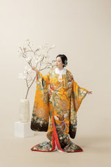 色打掛・鳳凰忍冬唐草文｜白無垢・色打掛レンタルなら結婚式着物専門の