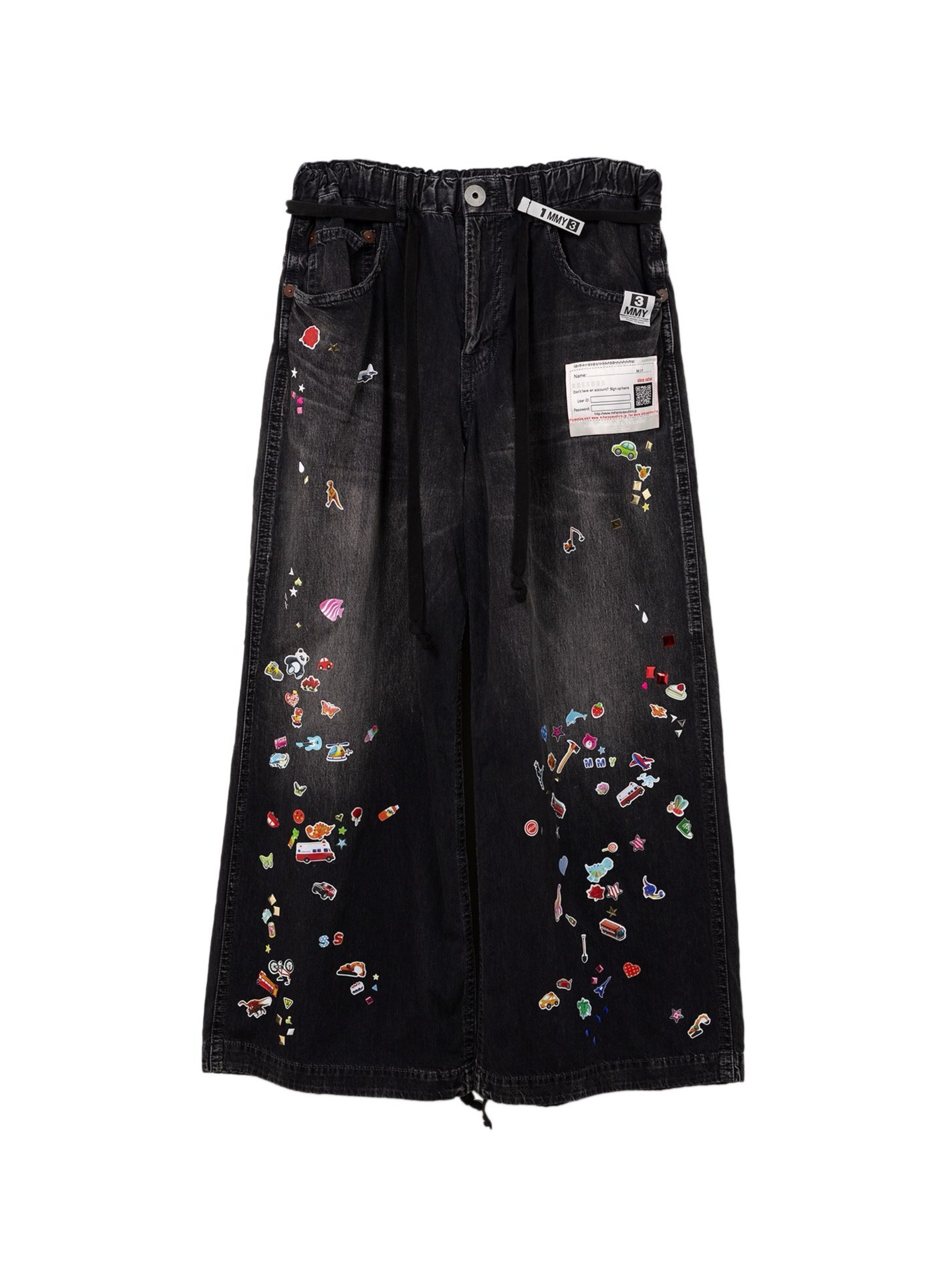 Maison MIHARA YASUHIRO Sticker Printed Huge Denim Black – THEPARKS