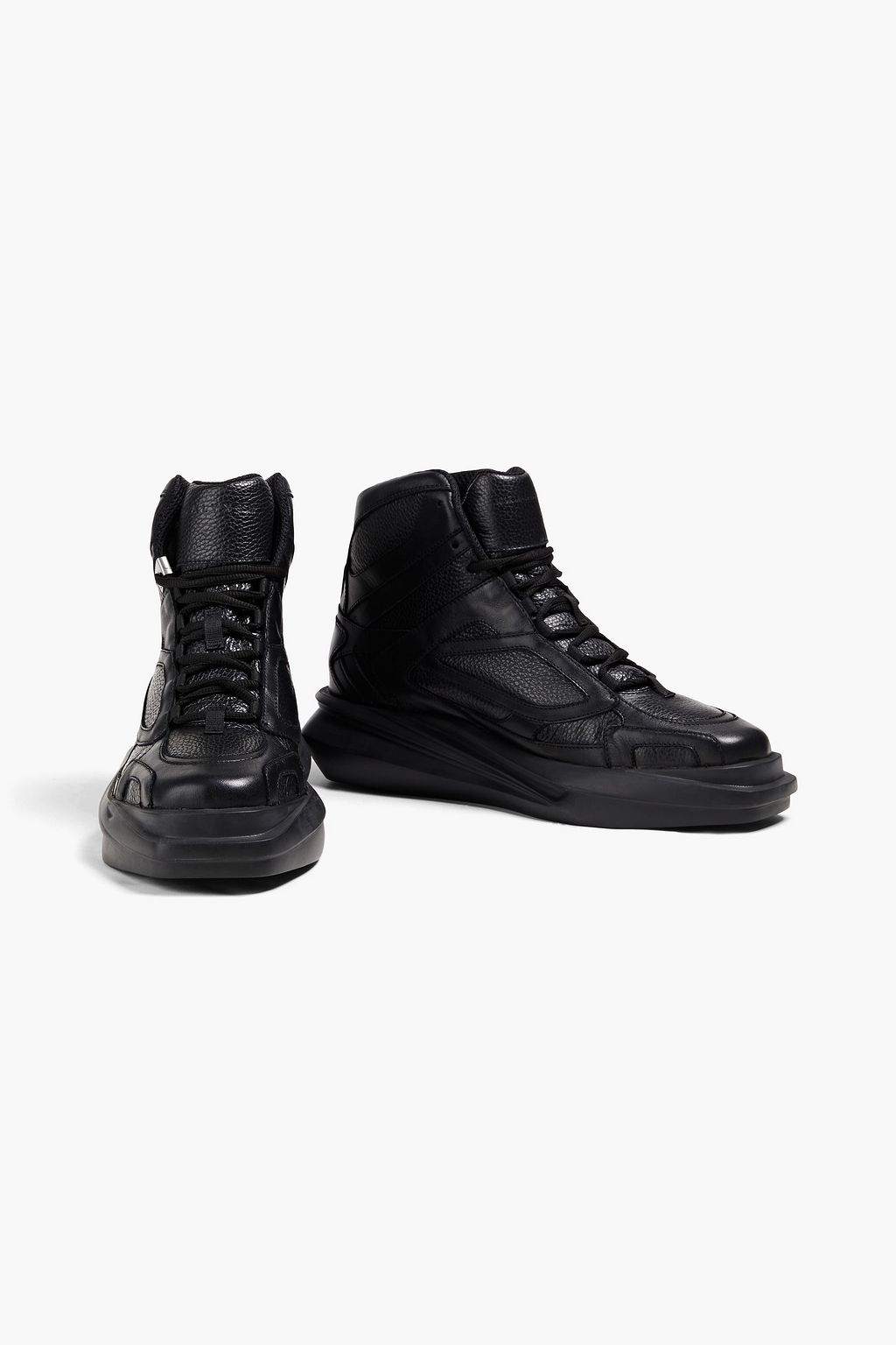 1017 ALYX 9SM Mono Hiking pebbled-leather high-top sneakers | THE