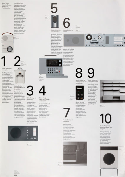 Poster] Dieter Rams: Die zehn Thesen des Braun Produktdesign