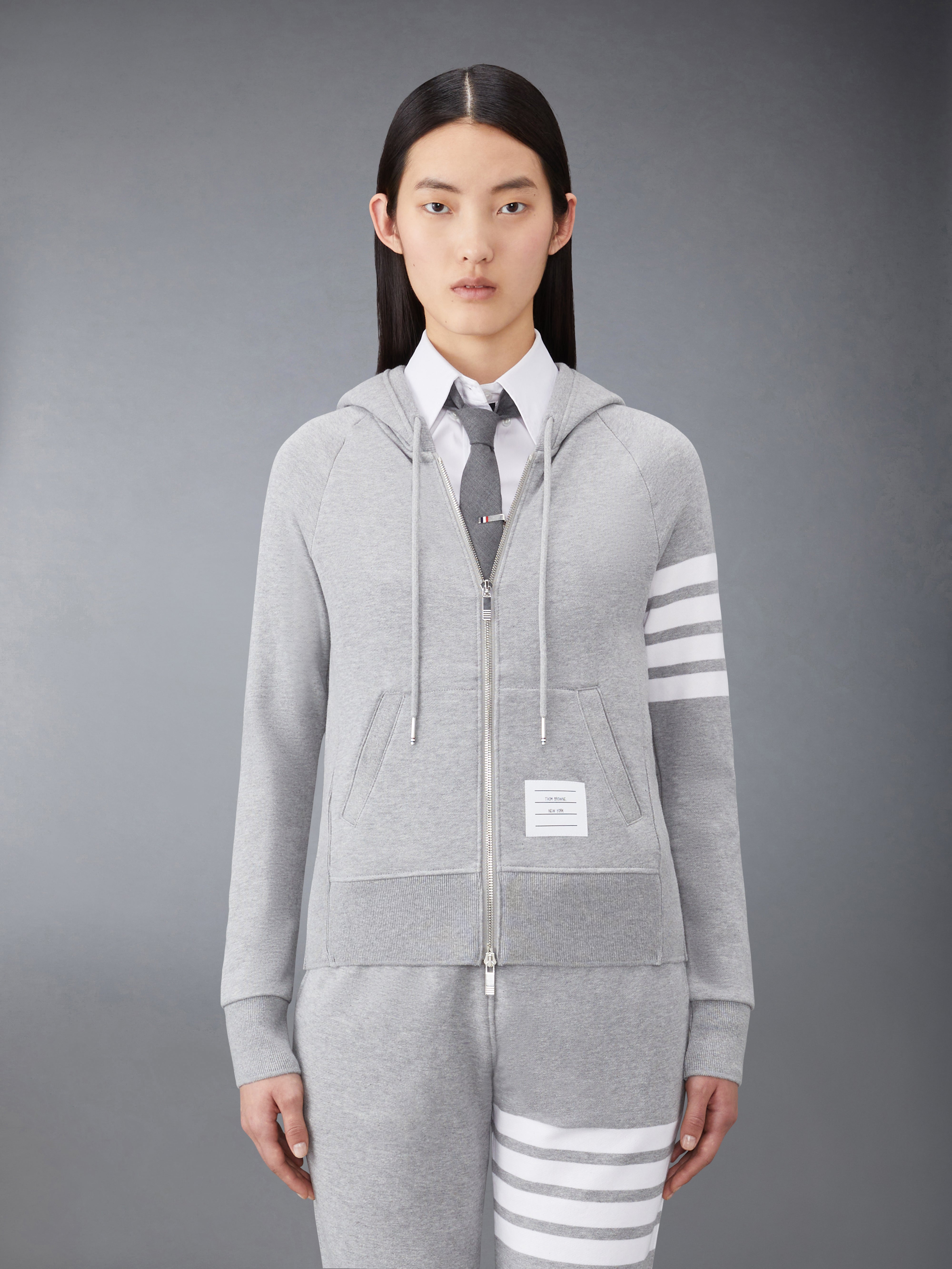 Classic Loopback 4 Bar Full Zip Hoodie | Thom Browne