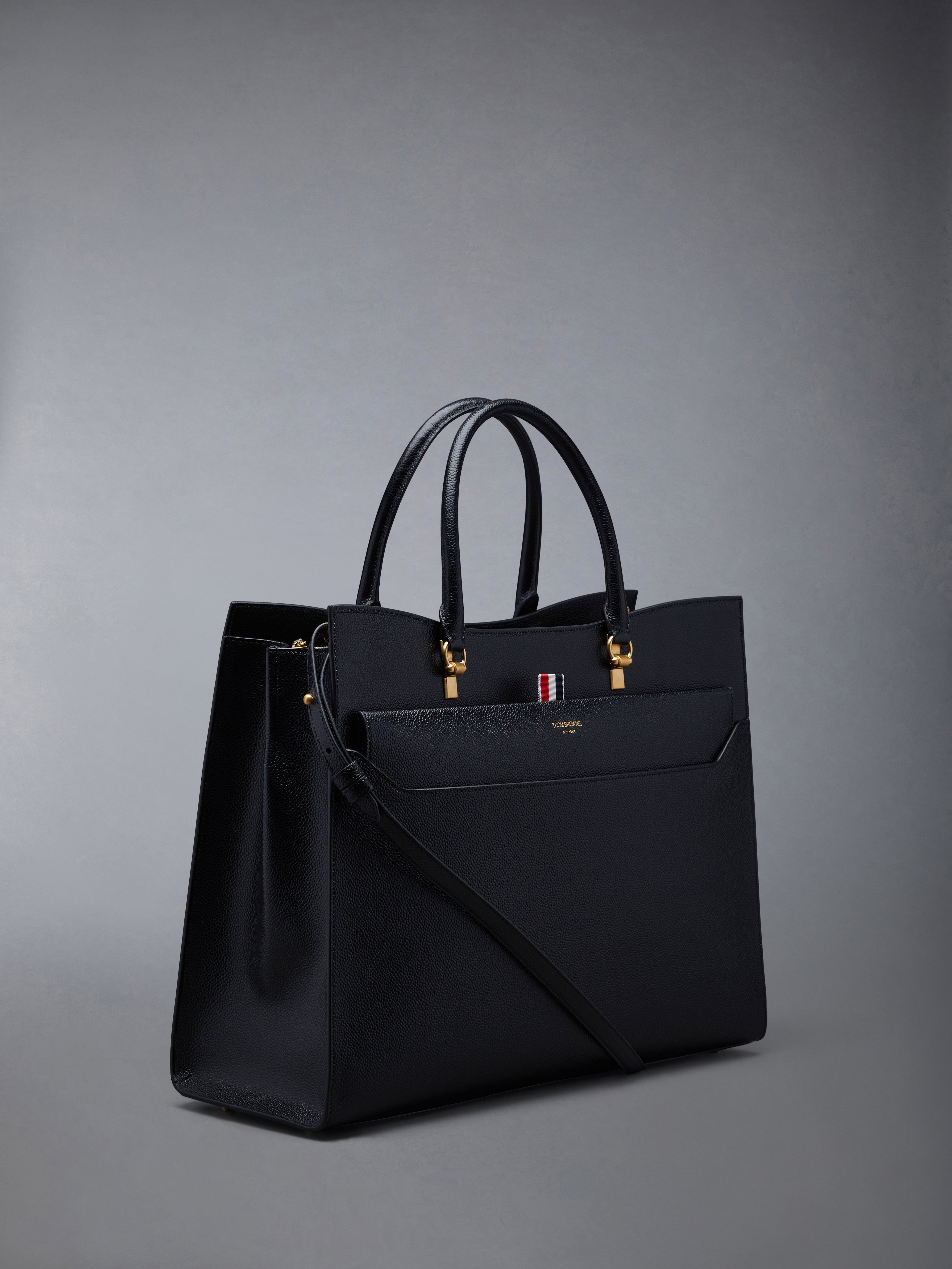 ペブルグレイン ラージ デュエット トート | Thom Browne