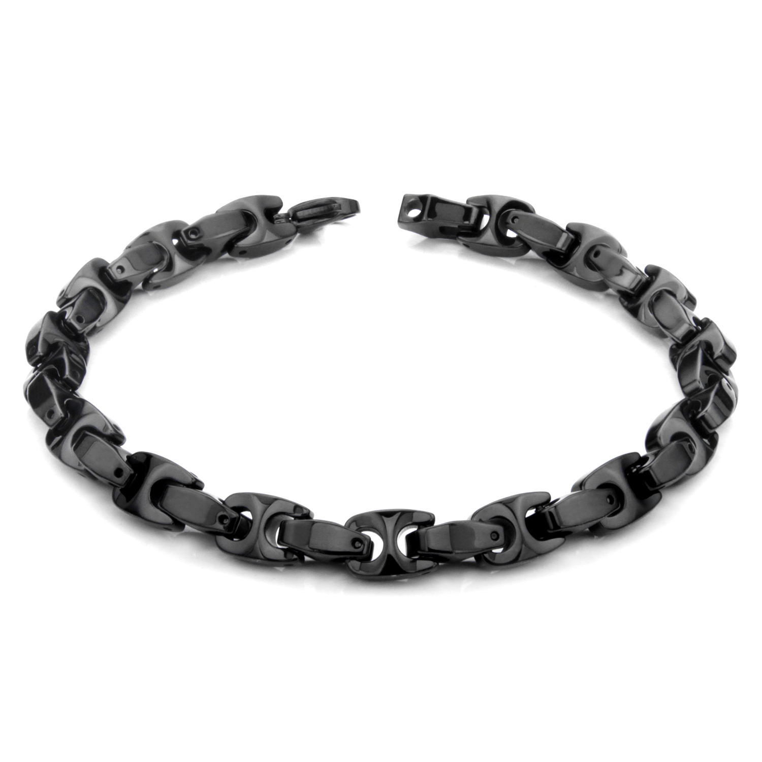 Black Tungsten Carbide 7MM Marina Link Bracelet