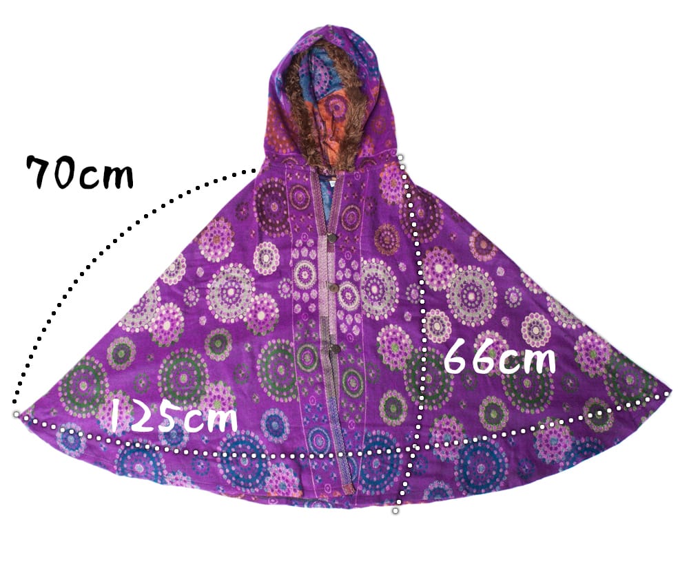 フード付き花柄ふわふわポンチョ の通販 - TIRAKITA.COM