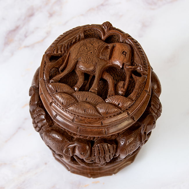 1点もの】カシミールの細密彫刻 スタンディングボックス 高さ22cm程度