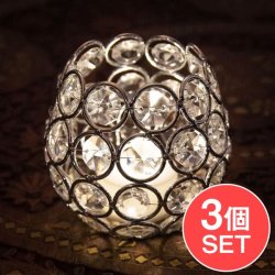 3個セット】クリスタルガラスのアラビアンキャンドルホルダー