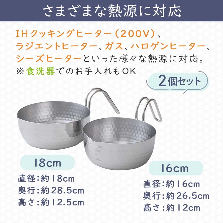 2個セット】彩式 取っ手も便利な雪平鍋｜テレ東マート