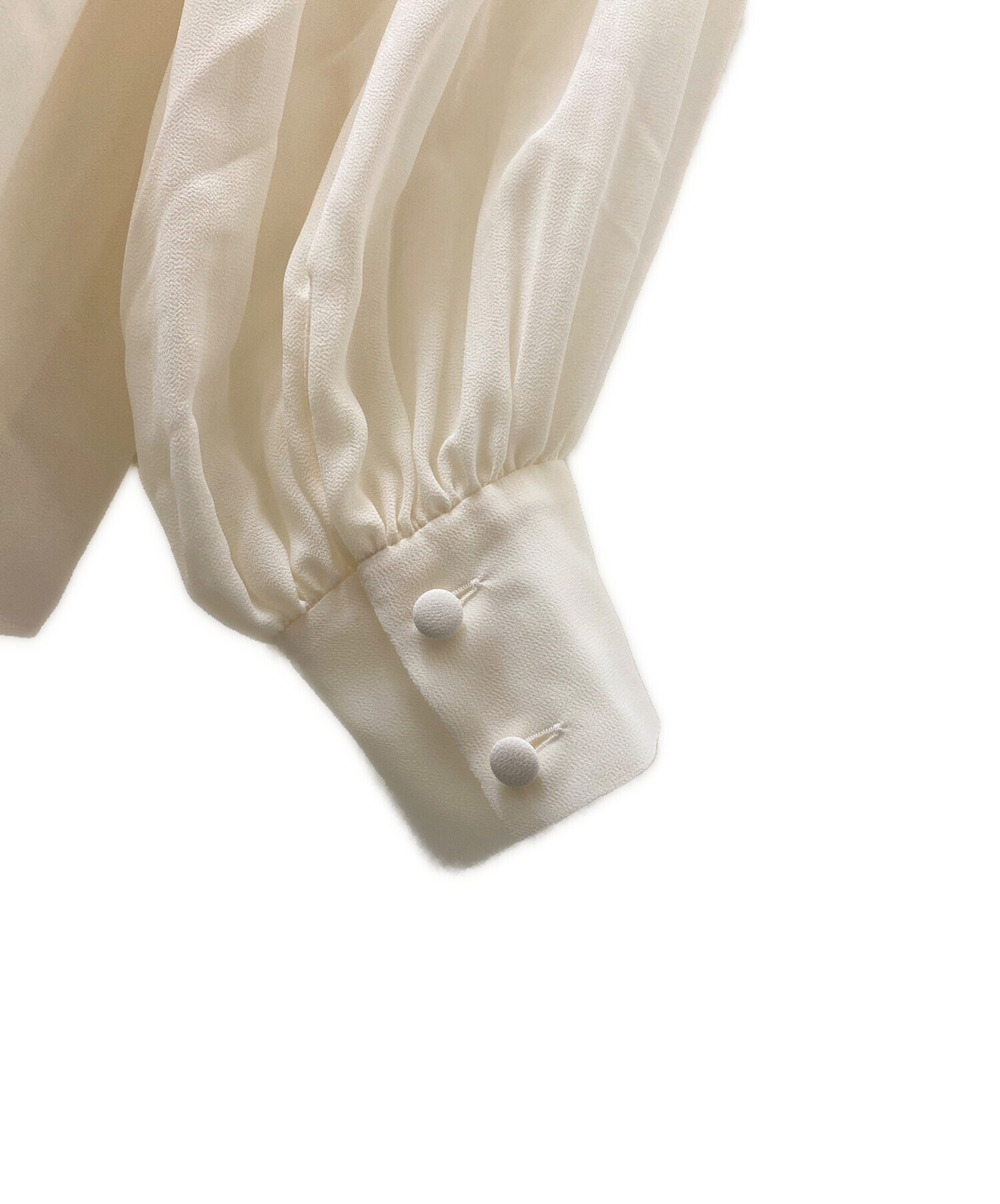 中古・古着通販】L'UNE (リュンヌ) プリーツフリルブラウス ホワイト