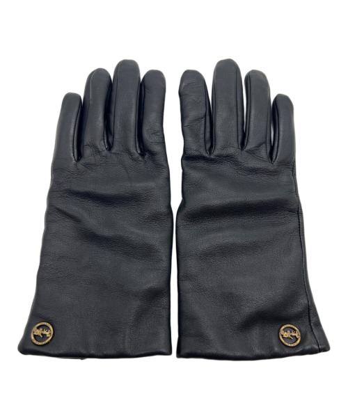 中古・古着通販】COACH (コーチ) レザーグローブ ブラック サイズ:71/2