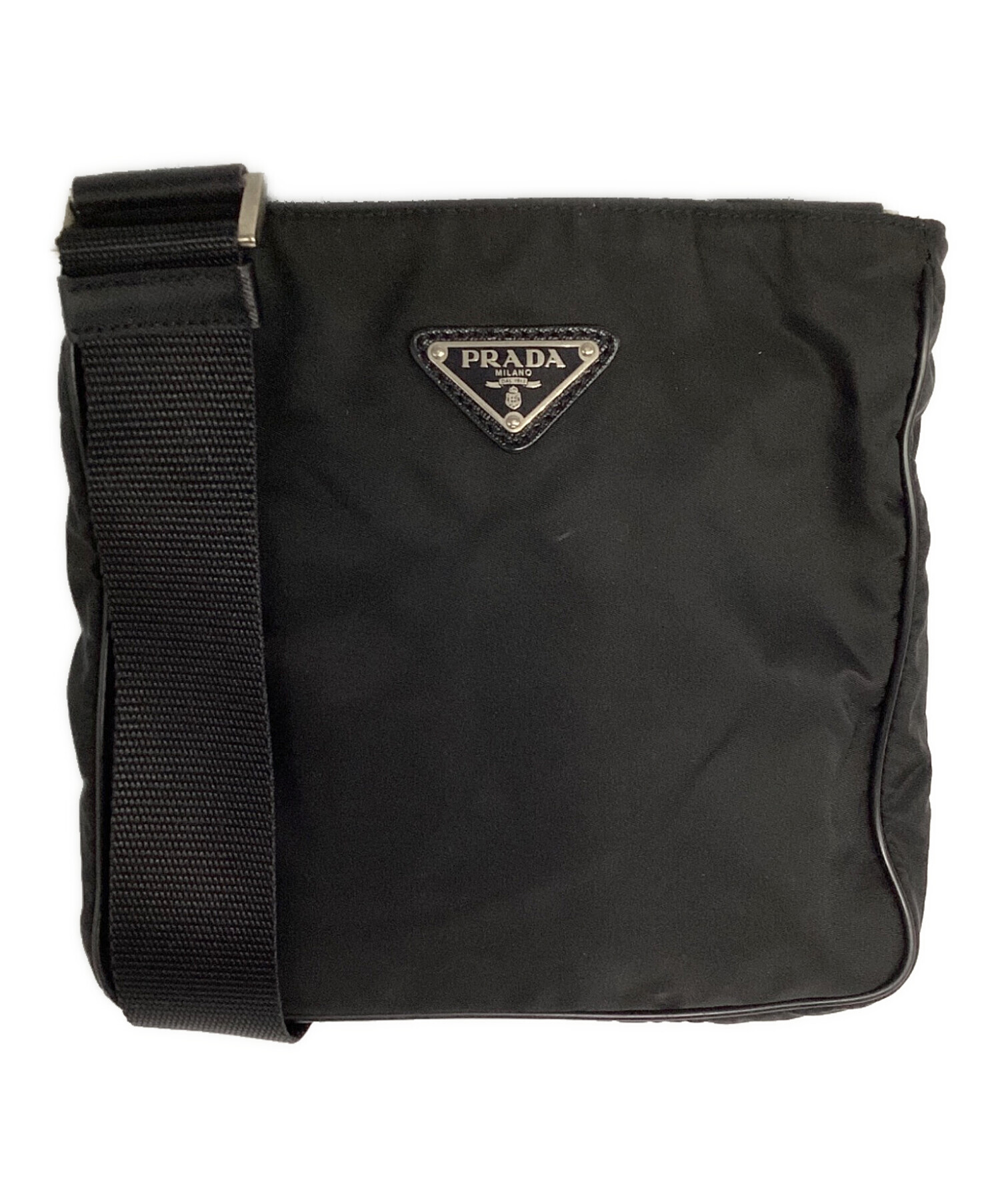 中古・古着通販】PRADA (プラダ) ナイロンショルダーバッグ ブラック