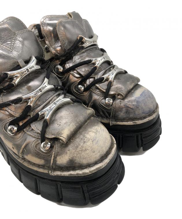 中古・古着通販】NEW ROCK (ニューロック) 厚底ブーツ グレー サイズ