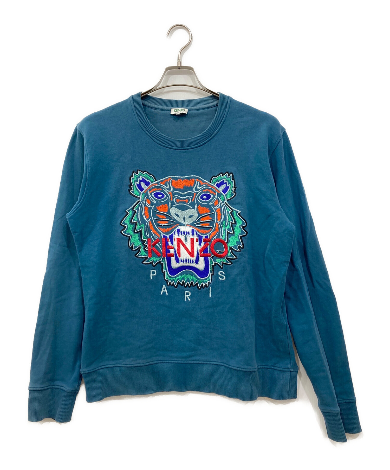 中古・古着通販】KENZO (ケンゾー) タイガー刺繍スウェット ブルー