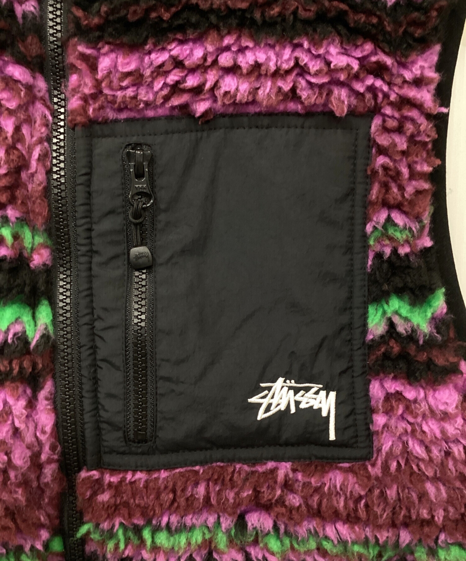 中古・古着通販】stussy (ステューシー) STRIPED SHERPA VEST