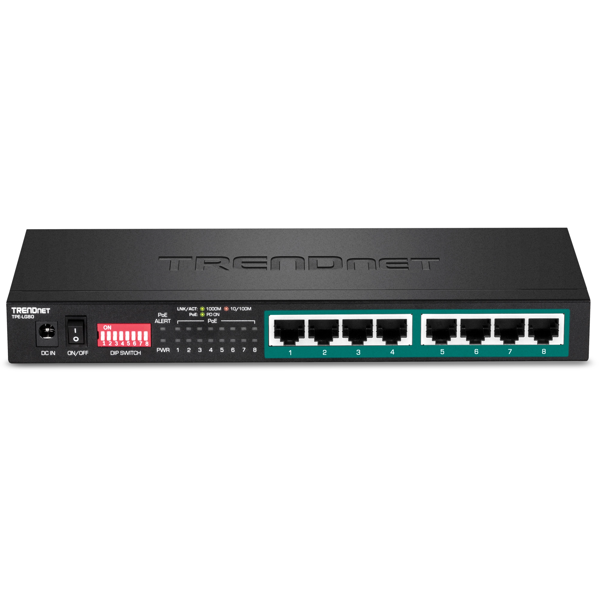 8-Port Gigabit Long Range PoE+ Switch - TRENDnet TPE-LG80