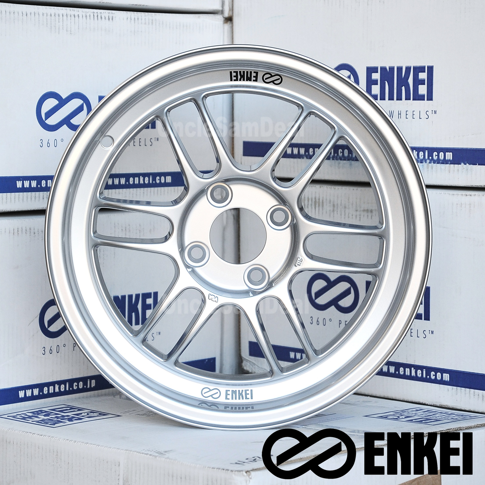 15x7 4x100 35 OFFSET ENKEI JAPAN RPF RPF1 SILVER 12 SPOKES SPORT