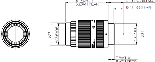 HF12XA-1Fフジノン耐振動衝撃5メガピクセルCマウントレンズ