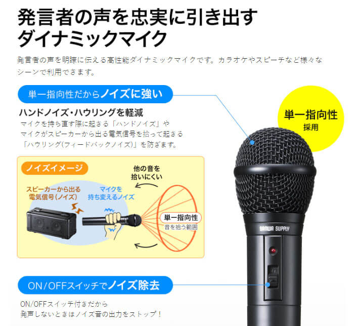 サンワサプライ MM-SPAMP7 ワイヤレスマイク付き スピーカー拡声器