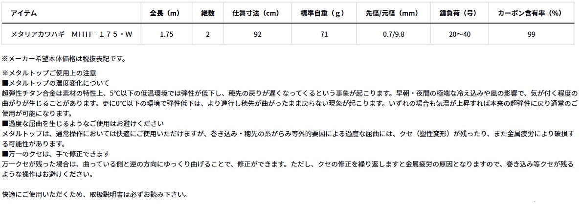 ダイワ メタリア カワハギ MHH-175・W - 上島釣具店