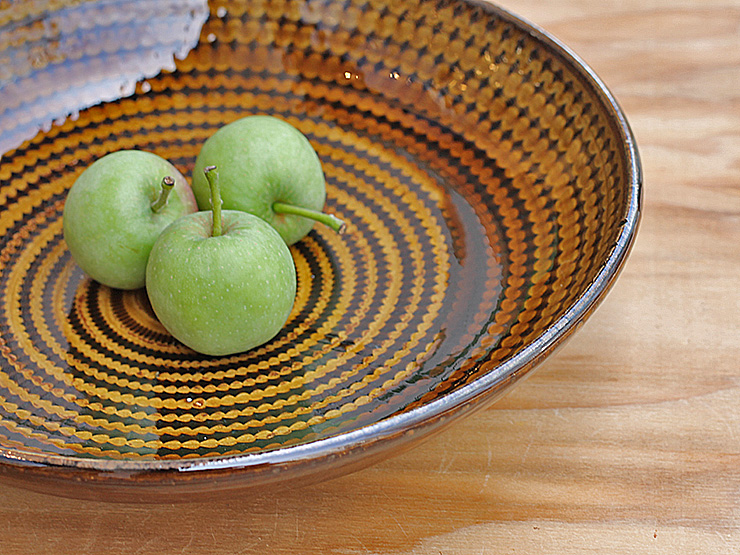 マルダイ窯・飴釉8寸カンナ皿・NO1215／大皿/大鉢｜和食器・種類／和