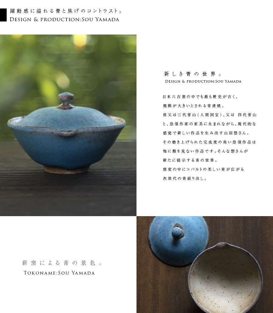 茶器 |【共箱付】青絞り出し (SOY-575) 作家「山田想」