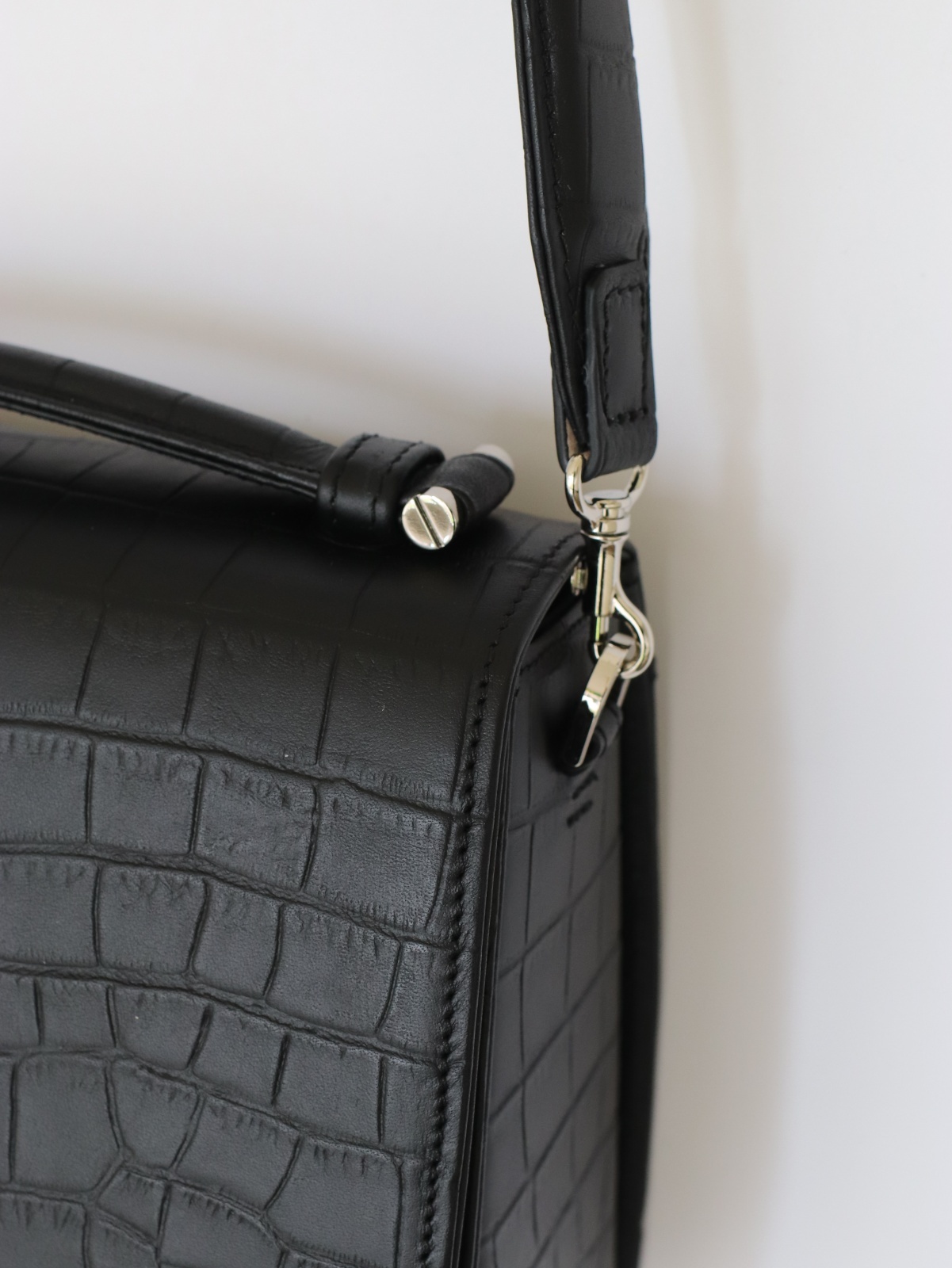 SAINT MARKS shoulder (BLACK)/クロコ型押しレザー - URBAN BOBBY