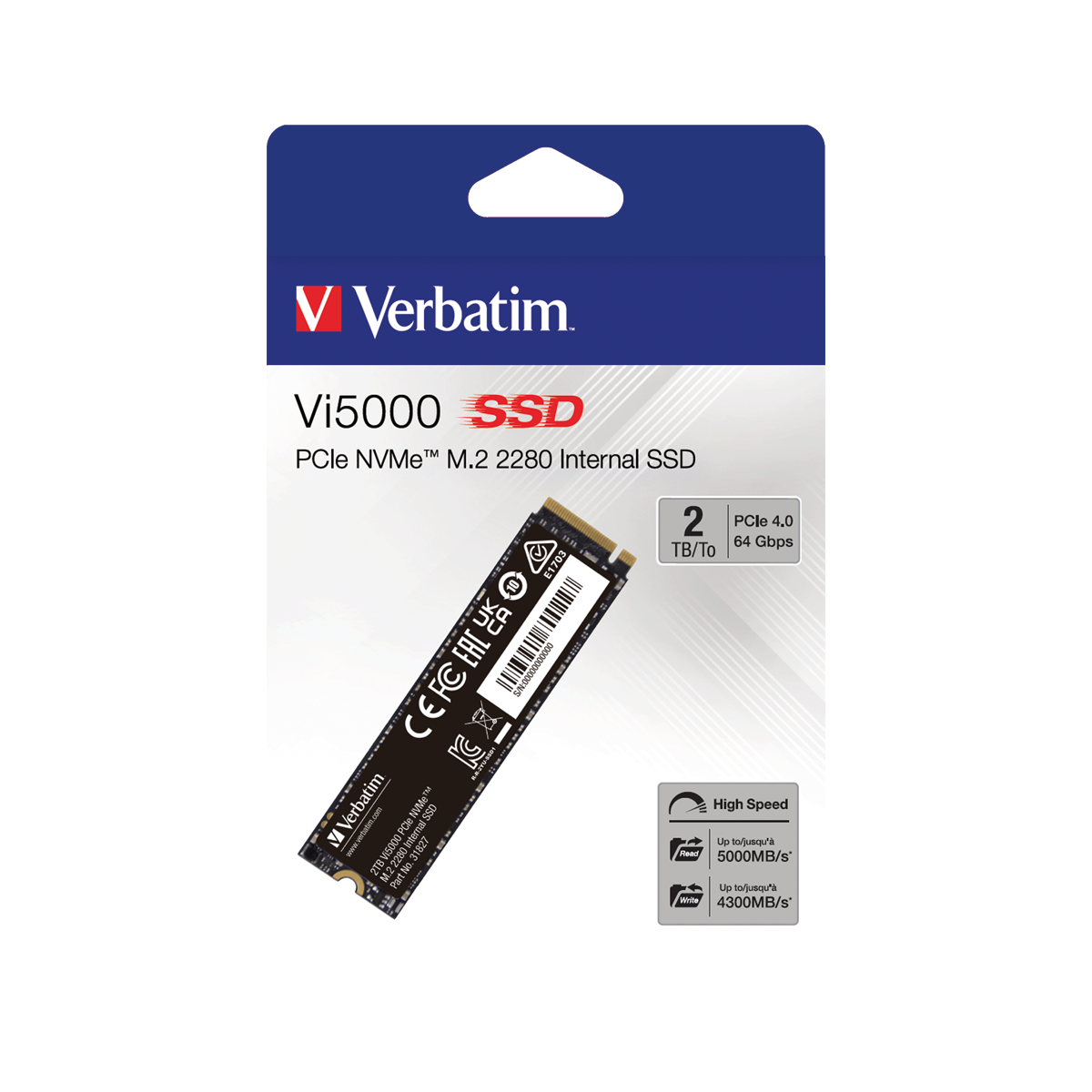 SSD] Verbatim VI5000 2TB SSD M.2 PCIe Gen4 NVMe SSD $87.42 (slow