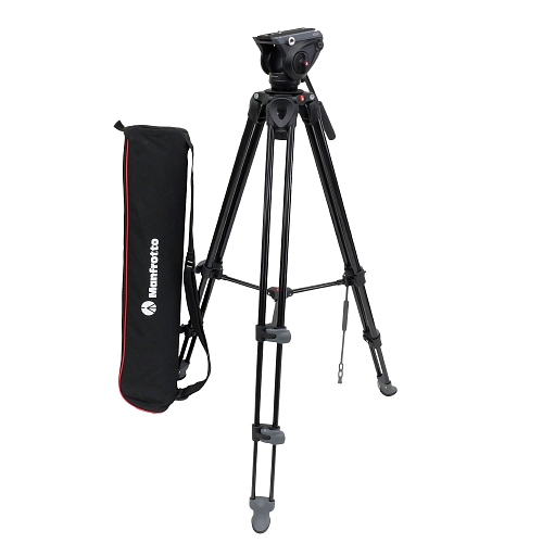 MVK500AM 現状渡し 中古品】 Manfrotto ビデオキット ツイン3段アルミ