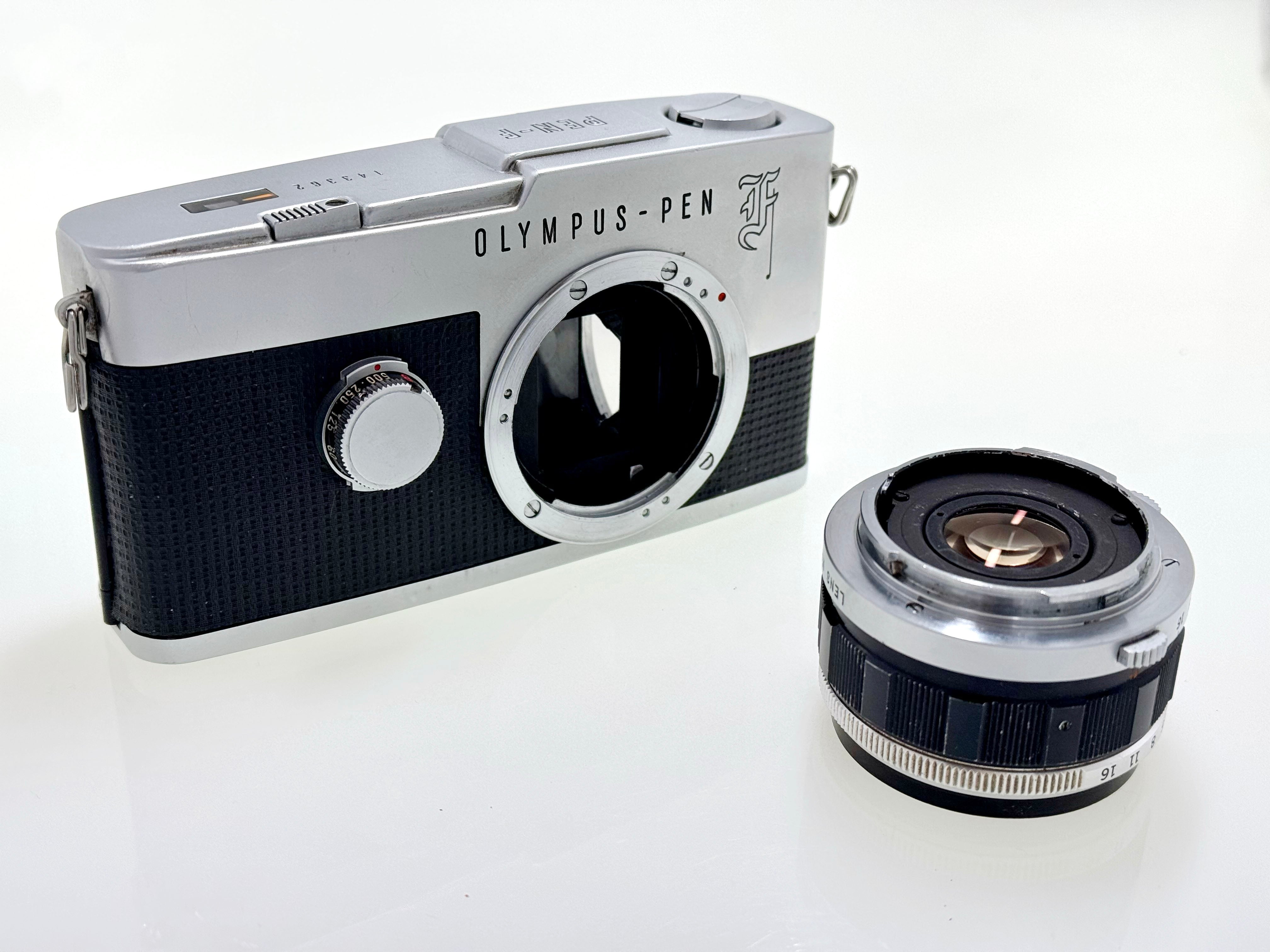 Vintage Olympus Pen F - Half-Frame Film Camera with Zuiko 38mm F1.8 Le