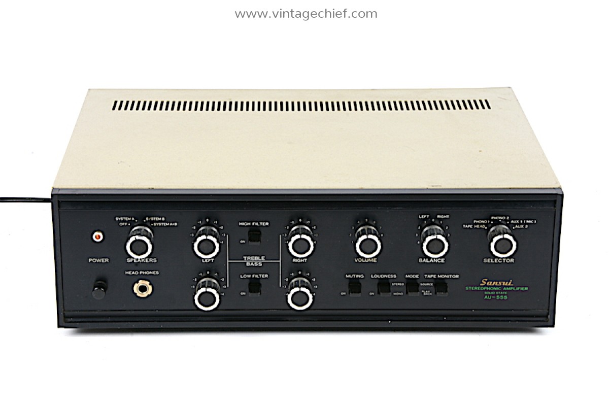 Serviced Vintage Sansui AU-555 Amplifier | Phono | Black | Stereo