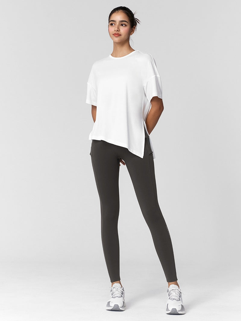 XWFST02J3 ソフトタッチ アシンメトリー スリット入り 半袖