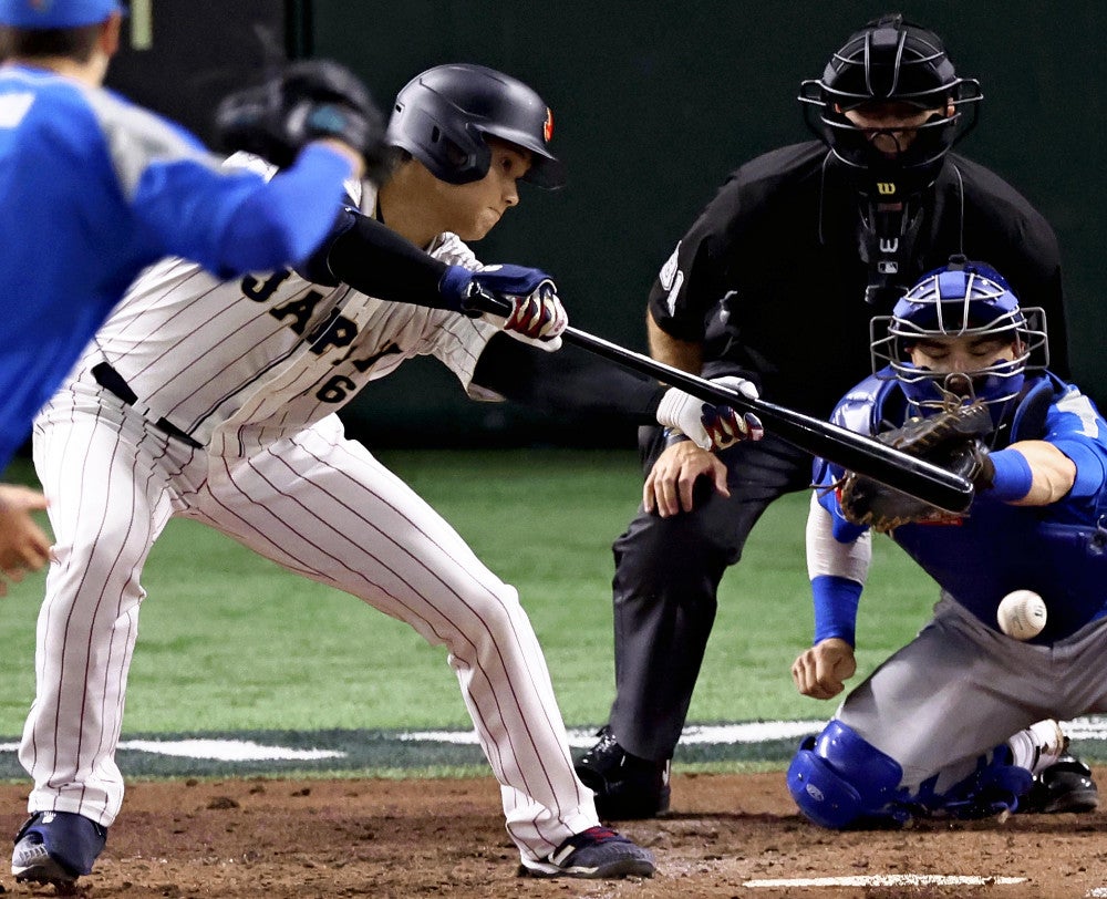 WBC侍ジャパン大谷翔平、勝利へ執念のバント…日米10年で犠打なし