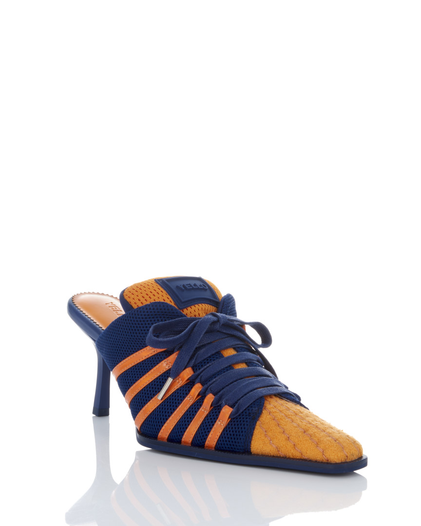 YELLO スニーカーミュール 24-25cm YELLO スニーカー風ミュール 黒