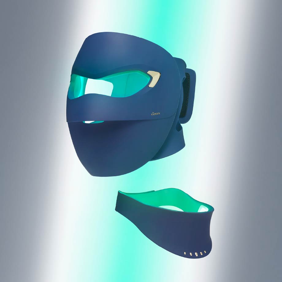 ヤーマン独自の505nmの青緑LED搭載の1回10分つけるだけマスク型美顔器