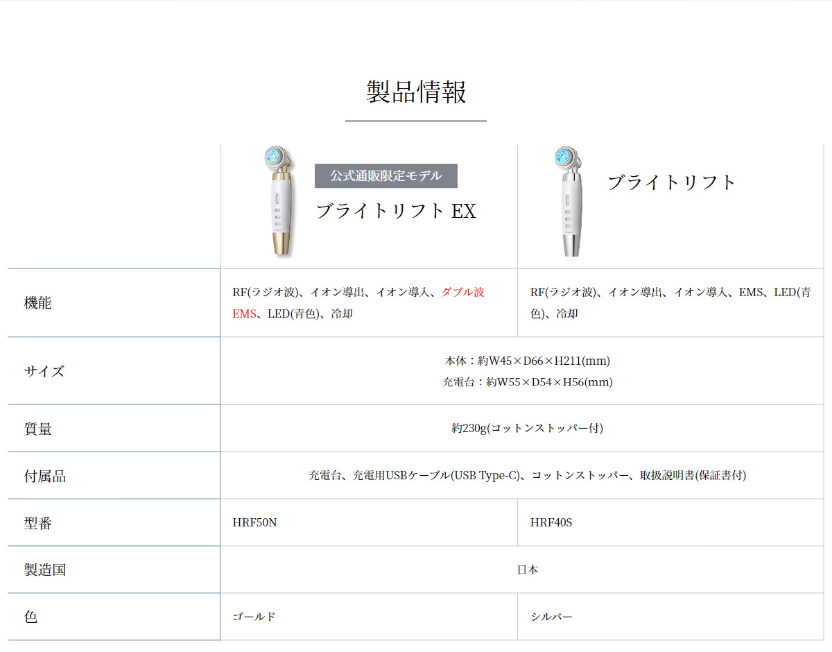 RF美顔器 ブライトリフト EX｜ヤーマン公式通販サイト | ヤーマン