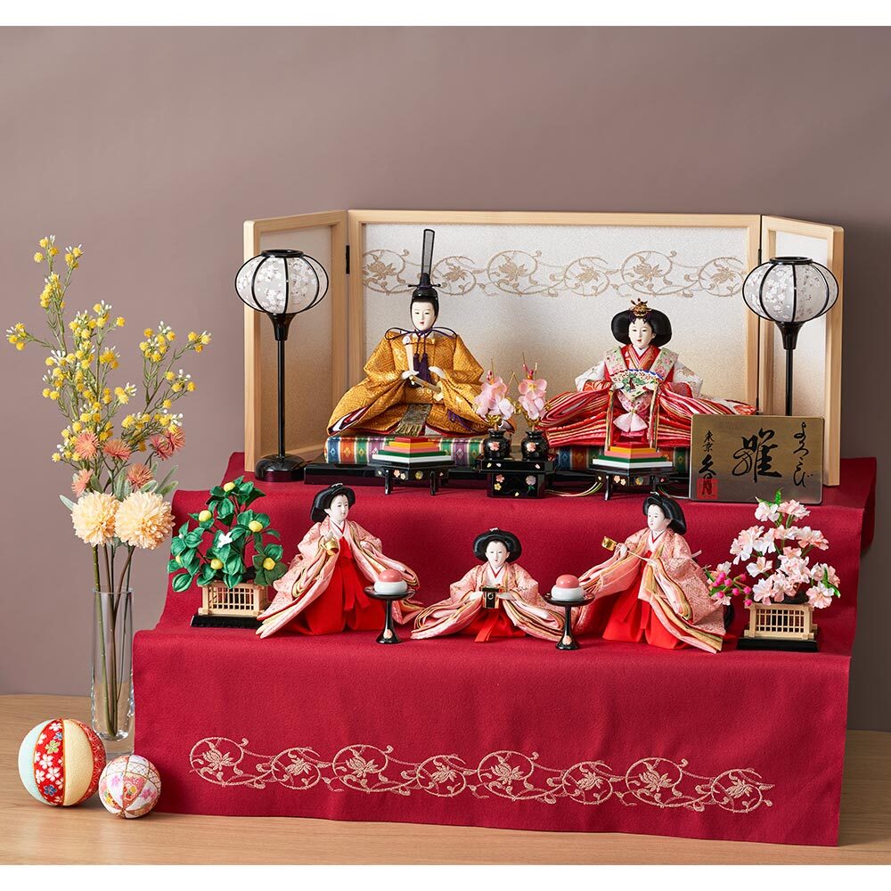 毛氈 二段親王官女飾り - 八幡屋人形センター