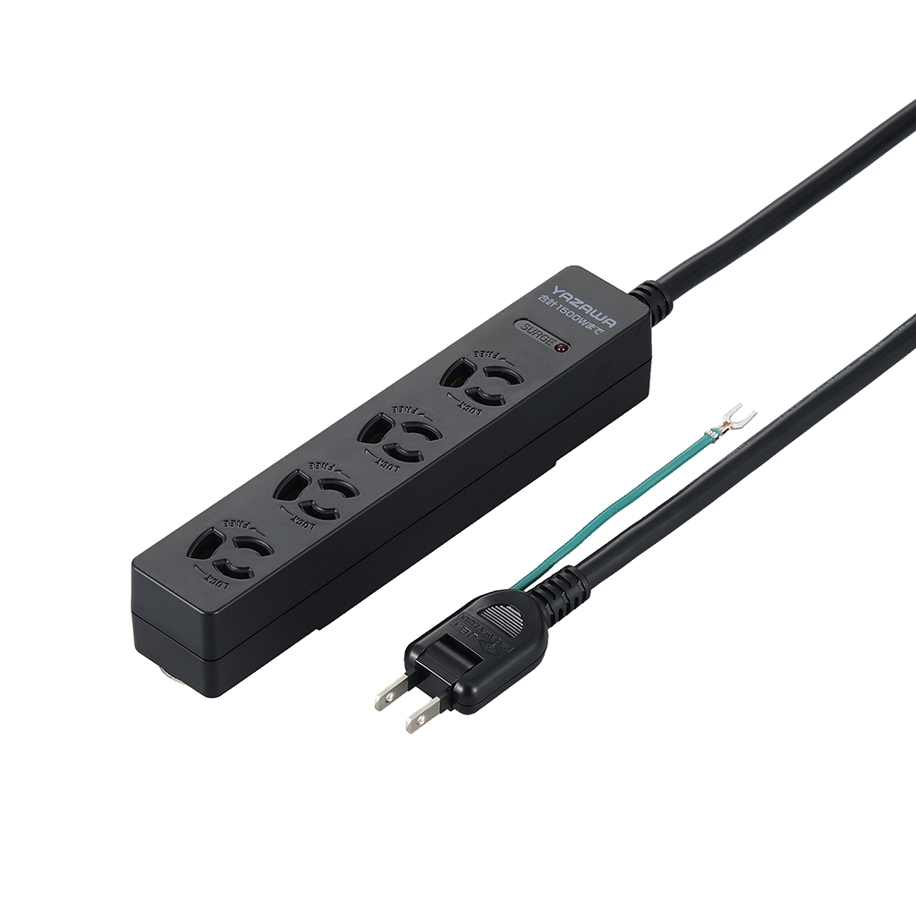 雷ガード付3個口節電タップ1mホワイト｜YAZAWA CORPORATION