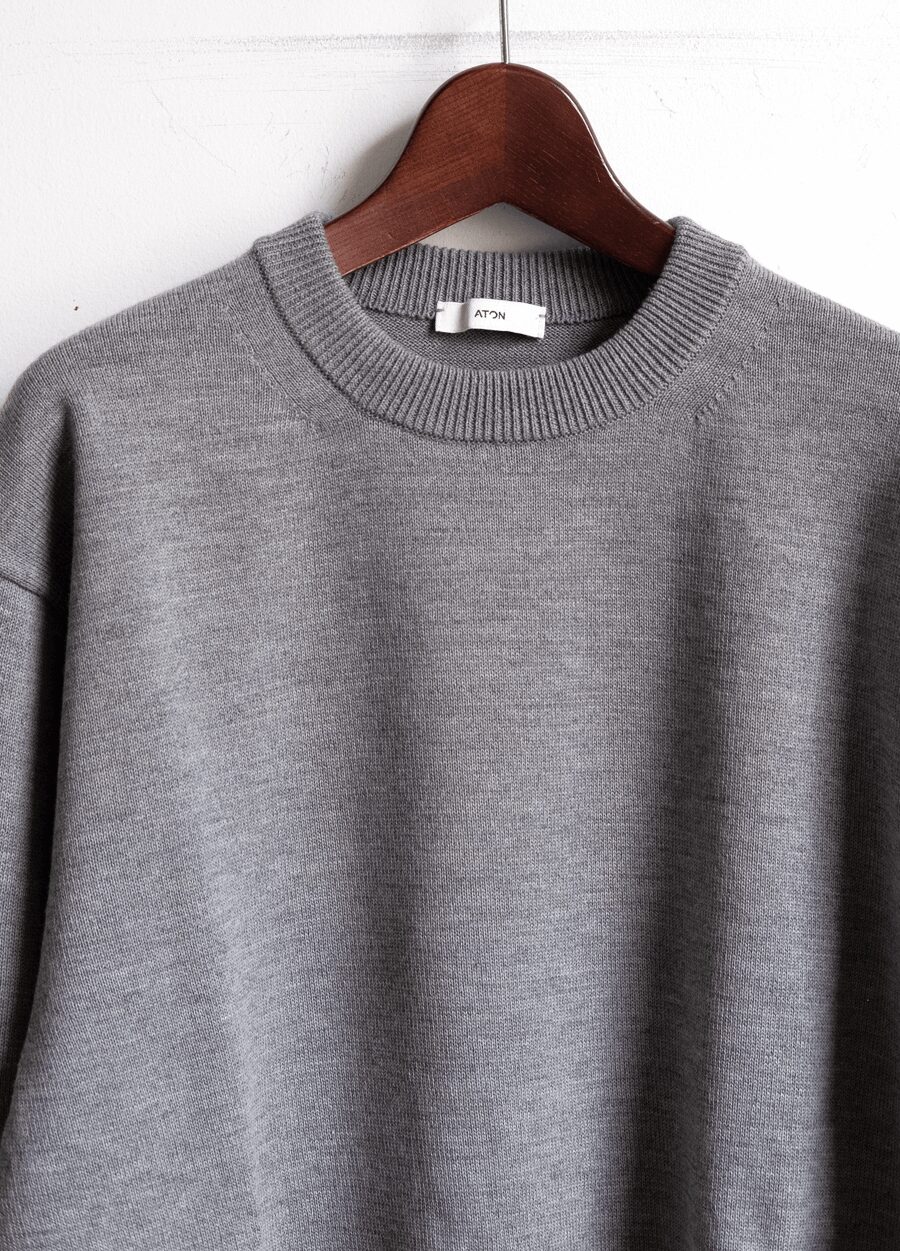 ATON WOOL WASHI CREWNECK SWEATER | 大阪心斎橋のメンズ洋服の