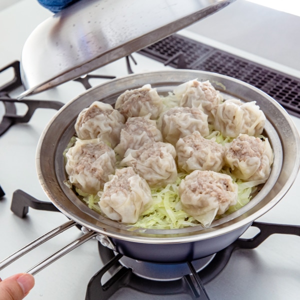 WEB限定セット】フライパン用ドーム型蒸し器とIH対応深型フライパン