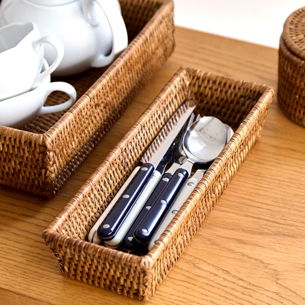 ラタン カトラリーケース｜トレー・おぼん・コースター｜料理家 栗原