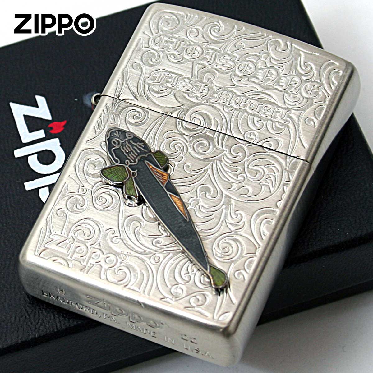 Zippo ジッポー マゴチ ヴィンテージ 七宝メタル 海水魚 Vintage