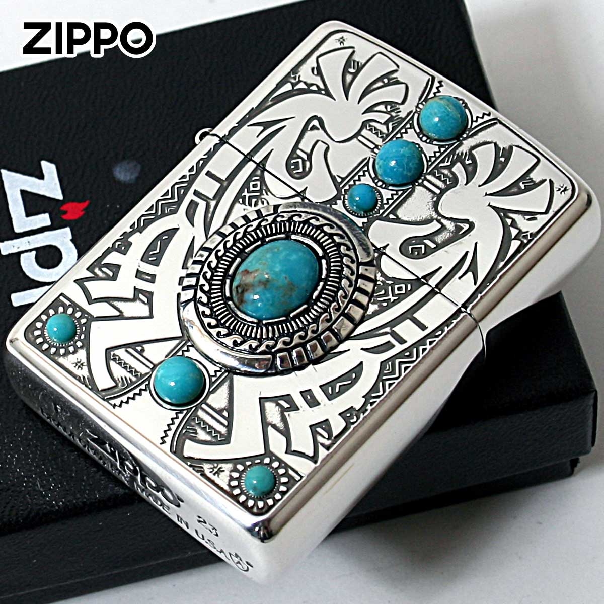 Zippo ジッポー アーマー ネイティブアメリカン ココペリ ターコイズ