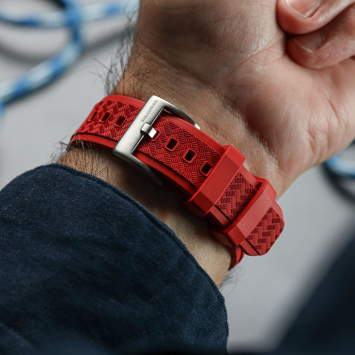 TitanFlex Rubber Watch Strap - Crimson Red - ZULUDIVER
