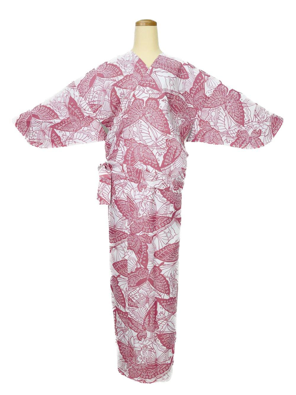 二部式着物 袷 蝶 ピンク｜仕立屋甚五郎