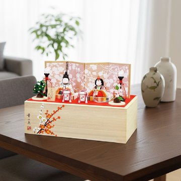 コンパクトサイズで可愛い木目込み雛＞幸一光作とのとひめ桐箱セット