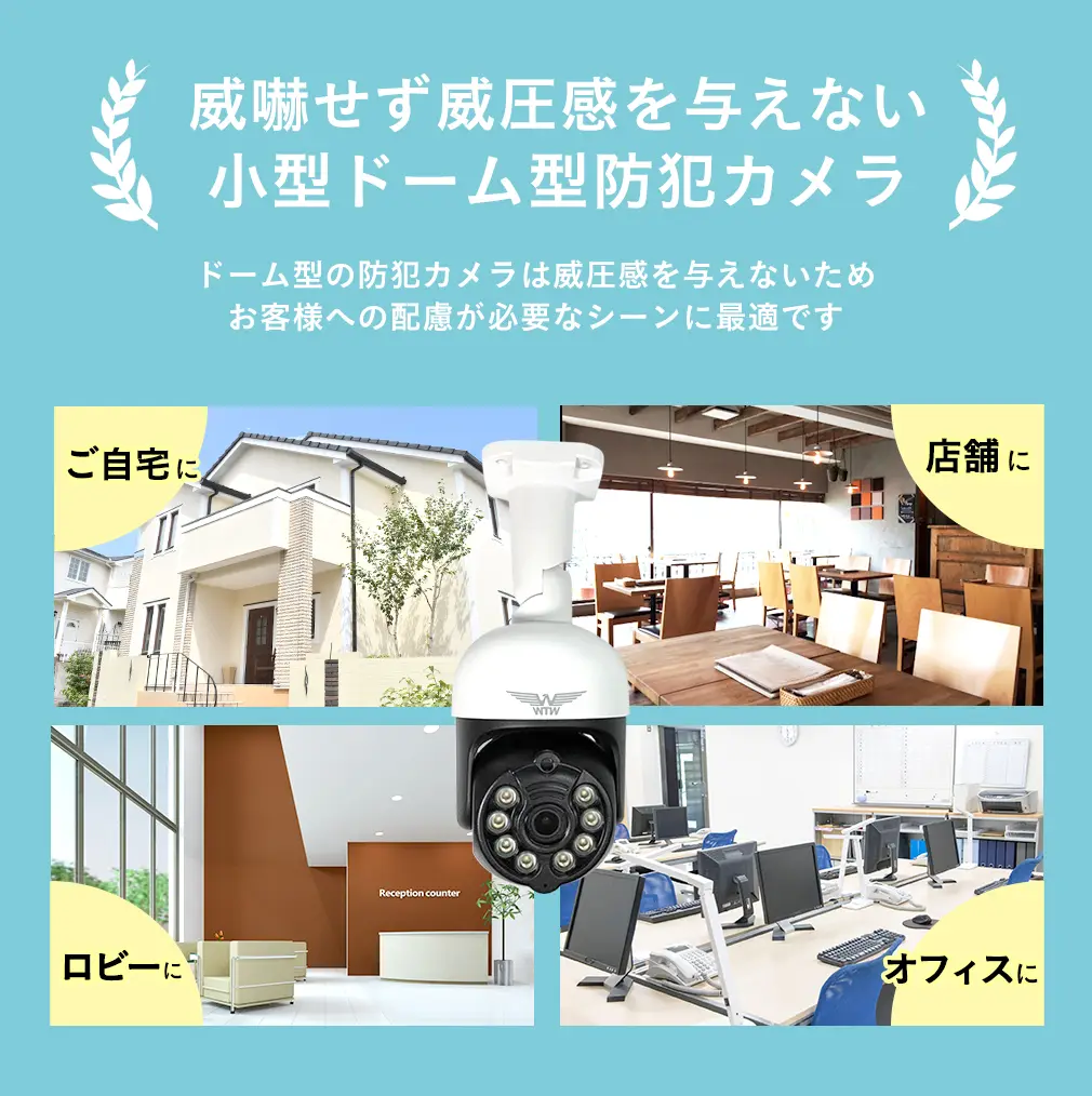 Wi-Fi 防犯灯カメラ みてるちゃん5プラス アンテナ内蔵 夜間カラー WTW