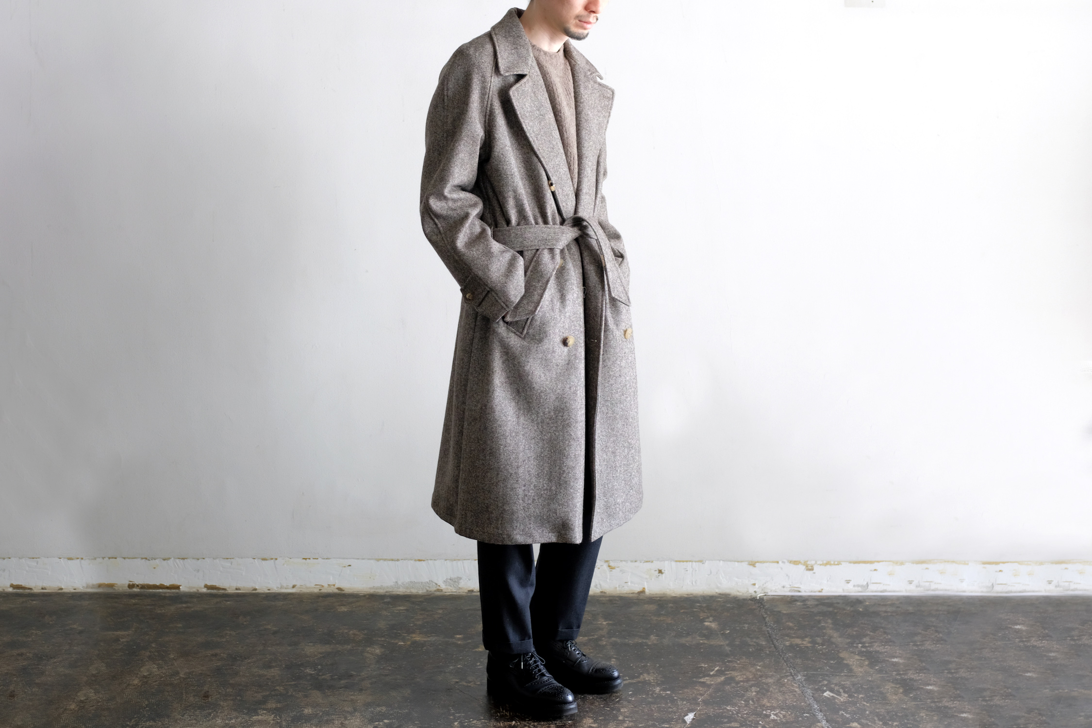 PYRENEAN WOOL GRANDAD TRENCH COAT - WUNDER