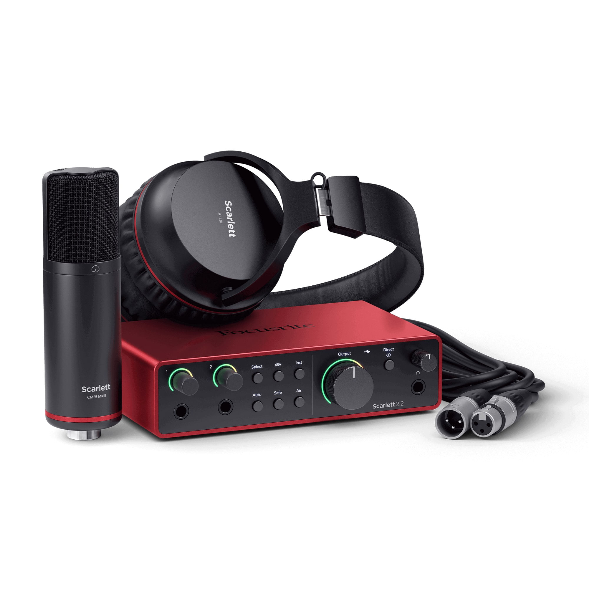 KIT INTERFACE FOCUSRITE SCARLETT 2I2 STUDIO 4 GERACAO